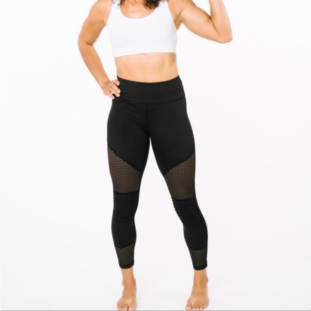 Zyia Active Black Moto Light & Tight 7/8 Leggings Size‎ 4 Mesh